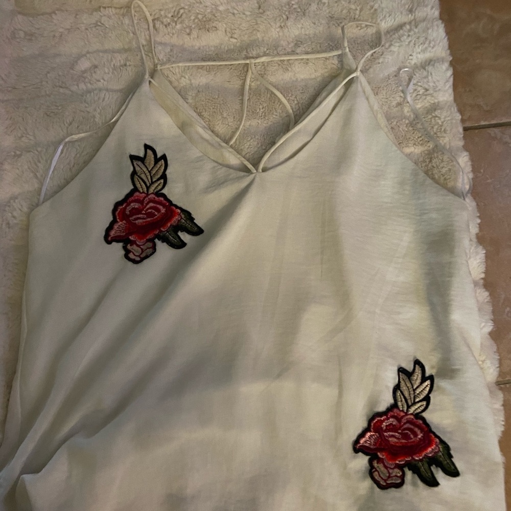 Embroidered rose blouse